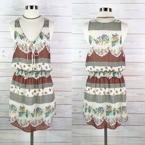 Free People Multicolor Floral Striped Dress